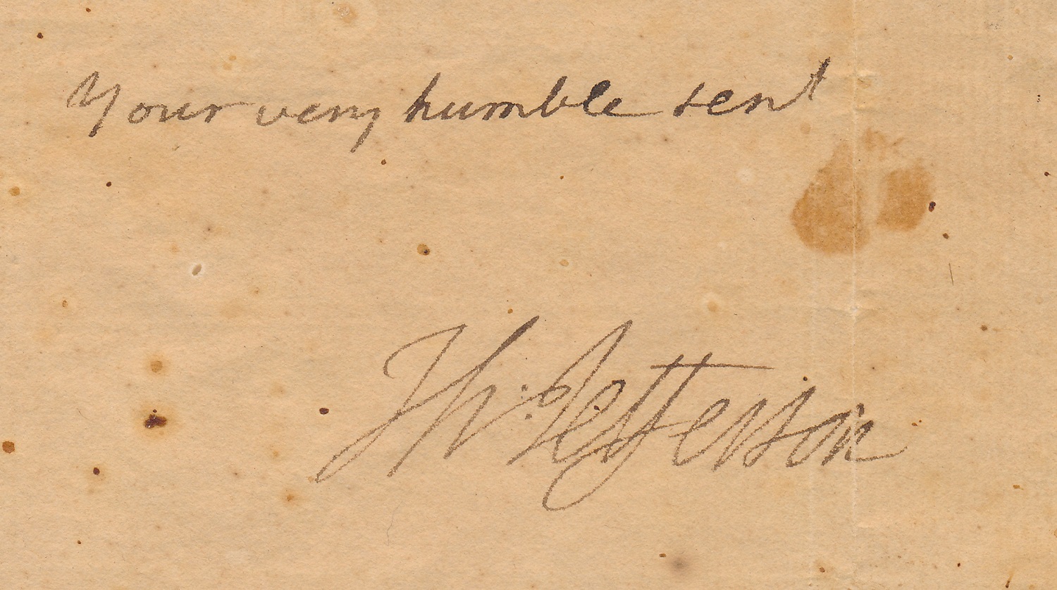 close up of Jefferson's signature on letter